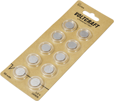 Voltcraft Knopfzelle CR 1616 3 V 10 St. 50 mAh Lithium VC-11888550 (VC-11888550)