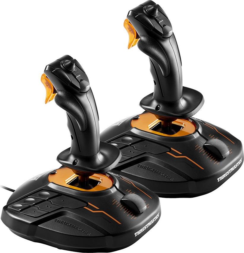 ThrustMaster T.16000M FCS Space Sim Duo Joystick 16 Tasten kabelgebunden Packung mit 2 - 2 x joystick PC Action-Buttons Schwarz/Orange (2960815) (2960815) (B-Ware)