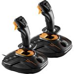 ThrustMaster T.16000M FCS Space Sim Duo Joystick 16 Tasten kabelgebunden Packung mit 2 - 2 x joystick PC Action-Buttons Schwarz/Orange (2960815) (2960815) (B-Ware)