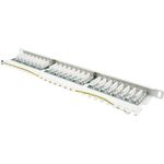 Patchpanel 48,30cm (19") Cat. 6, 24-Port, 0,5 HE, STP geschirmt, werkzeugloses Öffnen, Reinweiß (RAL9010), Goo (GC-N0137)