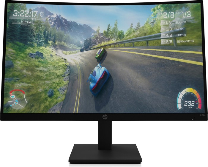 HP X27c Gaming Monitor LED Monitor gebogen 68.6 cm (27) 1920 x 1080 Full HD (1080p) @ 165 Hz VA 350 cd m² 3000 1 1 ms HDMI, DisplayPort [Energieklasse F] (32G13E9 ABB)  - Onlineshop JACOB Elektronik