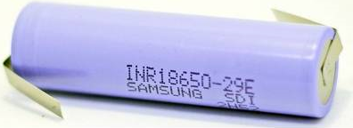 Samsung INR18650-29E ZLF Spezial-Akku 18650 Flat-Top, hochtemperaturfähig, Z-Lötfahne Li-Ion 3.6 V 2900 mAh (2H52)