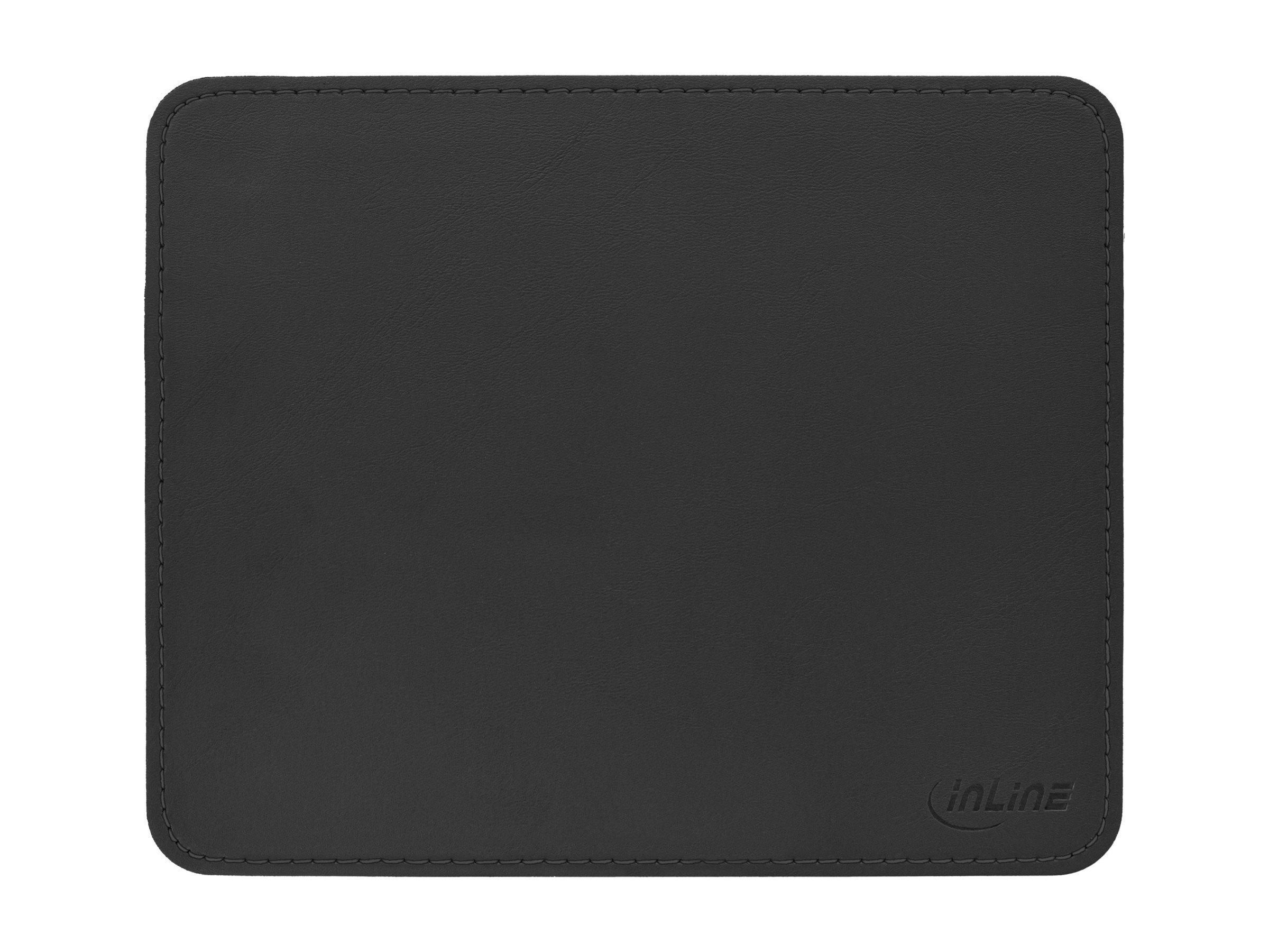 InLine Premium Mauspad Kunstleder 255 x 220 x 3 mm Schwarz