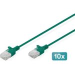 DIGITUS CAT6 U/UTP SLIM PA 10X15M GREE 10X 15M LSZH AWG 32/7 GREEN (DK-1618-015S-G-10)