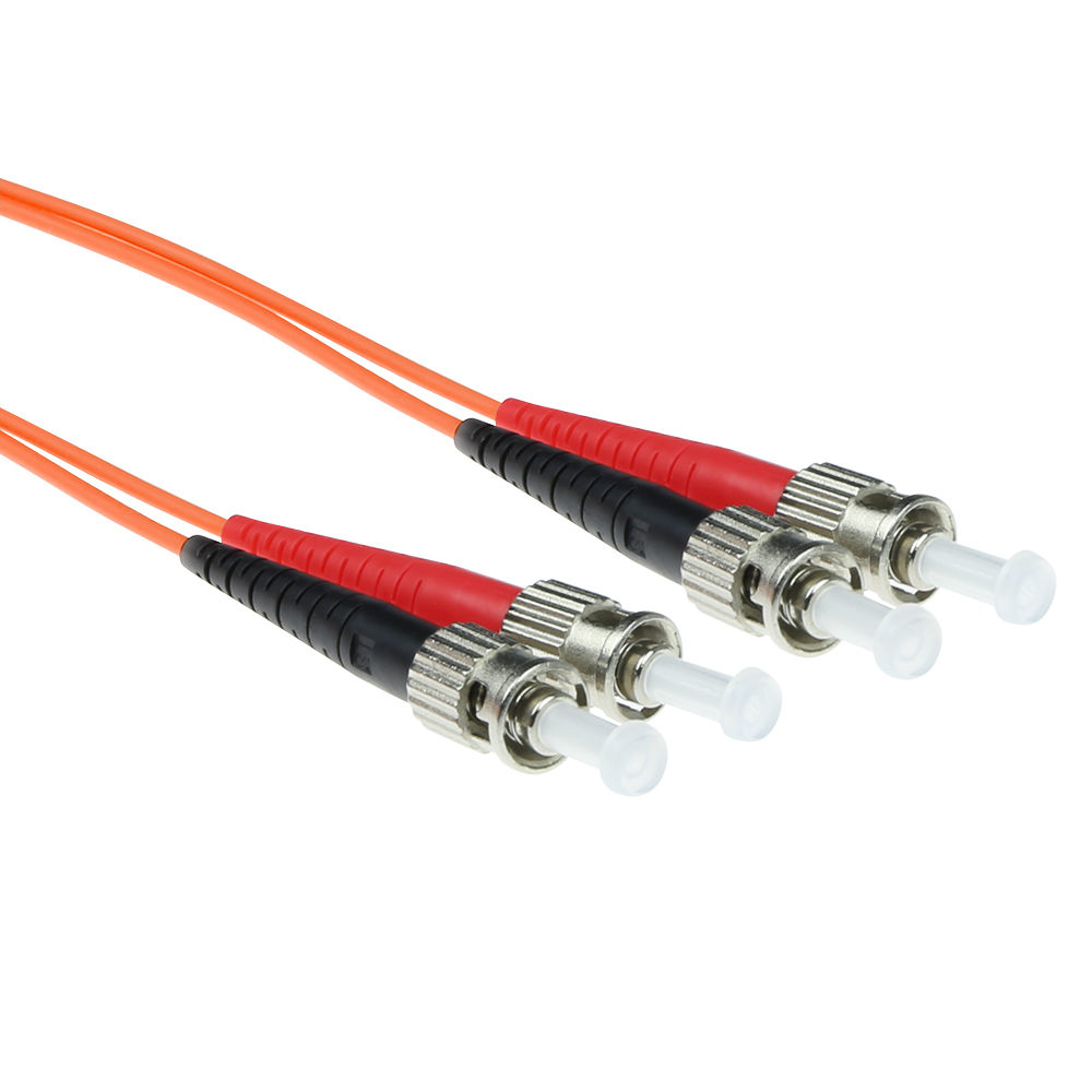 ACT LWL-Patchkabel ST/ST Multimode 62,5/125 OM1 Duplex 1 m LSZH Orange