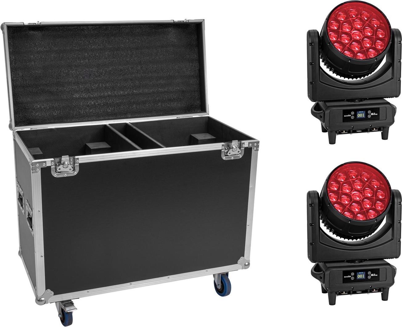 EUROLITE Set 2x LED IP TMH-H760 + Case mit Rollen (20001018)