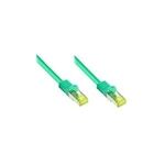 RJ45 Patchkabel mitCat.7 Rohkabel und Rastnasenschutz (RNS®), S/FTP, PiMF, halogenfrei, 600MHz, OFC, grün, 40m, Good Connections® (8070R-400G)