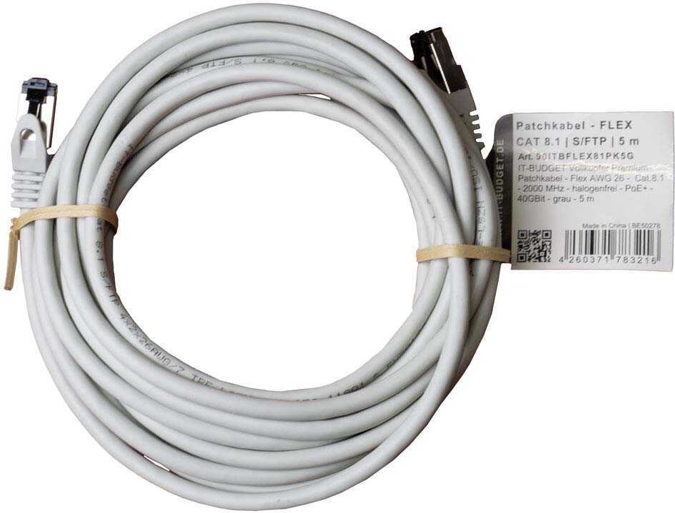IT-BUDGET Vollkupfer Premium Patchkabel (90ITBFLEX81PK5G)