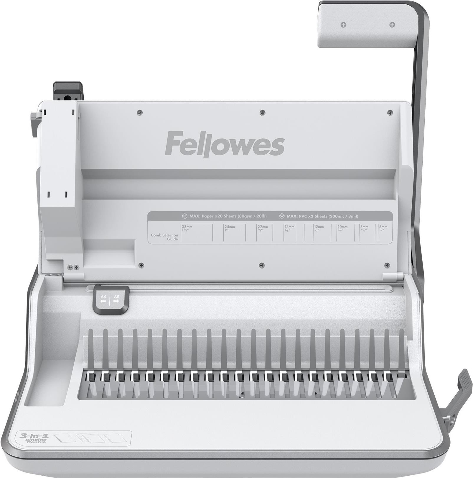 Fellowes Lyra 3-in-1 Binding Center Bindemaschine A4 Grau, weiß