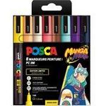 POSCA Pigmentmarker PC-3M, 8er Set MANGA HERO wasserfest, lichtbeständig, geruchsfrei, Rundspitze, - 1 Stück (PC3M/8APF ASS85)