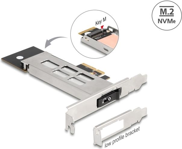Delock 47028 Mobiles Speicher-Rack M.2 NVMe PCIe 4.0 x4 Low Profile Schwarz