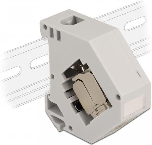 DeLOCK - Modularadapter - DIN schienenmontierbar - Grau - 1 Anschluss (86014)