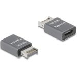 Delock Adapter USB 10 Gbps Typ-E Key A Stecker zu Type-C Buchse Metall (67234)