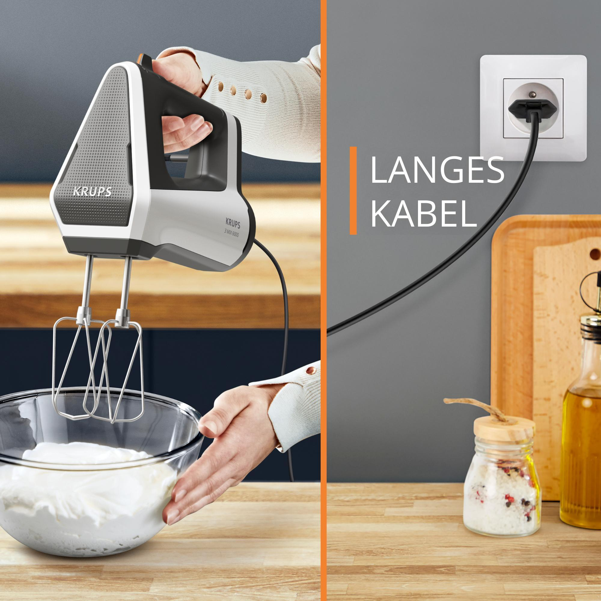 Krups 3 Mix 6000 Handrührgerät 600 W Grau, Weiß