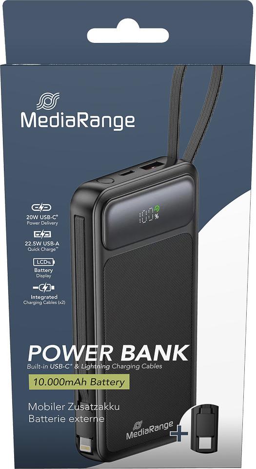 MediaRange Powerbank 10000mAh USB-C LC-Display Quickcharge (MRMA753)