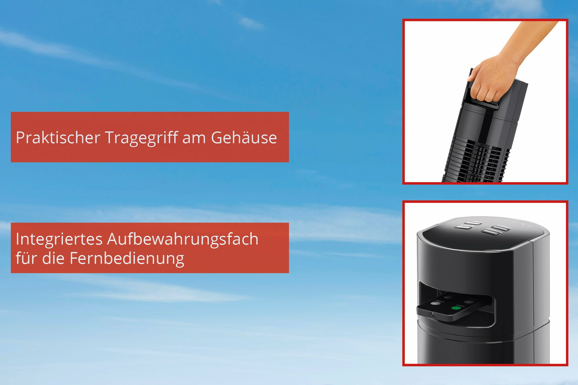 Unold Torre Turmventilator 35 W 78,5 cm 3 Stufen Schwarz