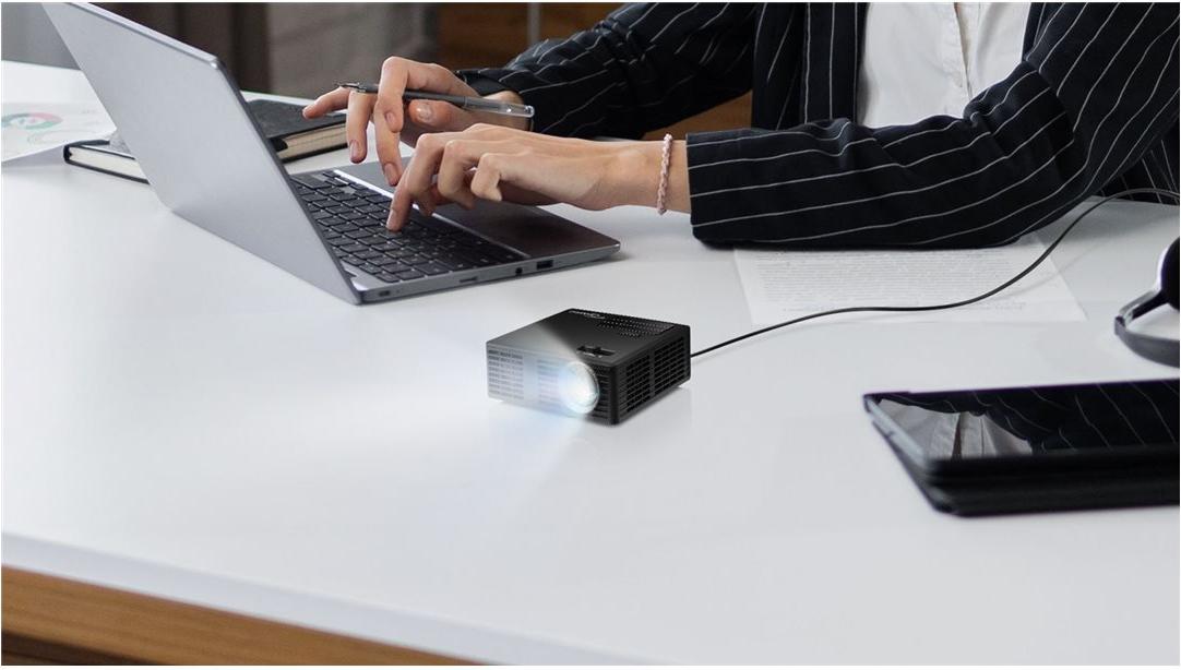 Optoma ML750i DLP-Projektor LED 700 Lumen WXGA HDMI/VGA Weiß, Grau