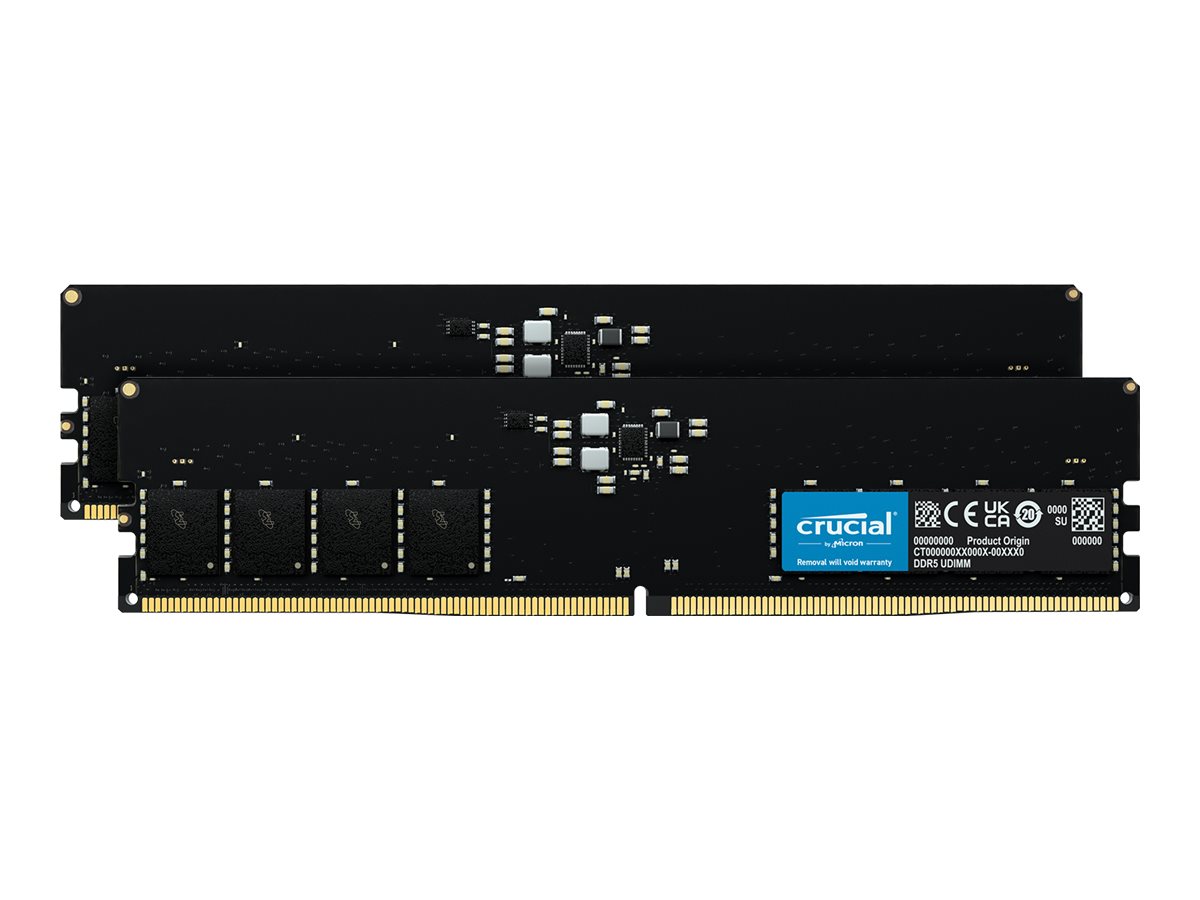 Crucial DDR5 32 GB RAM Kit 2 x 16 GB DIMM 288-PIN 4800 MHz CL40 Non-ECC Schwarz