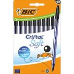 BIC Kugelschreiber Cristal Soft transparent, Schreibfarbe: schwarz, 10 St. (516358)