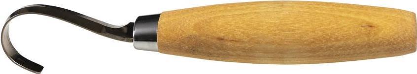 Löffelschnitzmesser Morakniv® 164, gebogene Klinge 55x2,0mm. 13 mm Innendurchmesser. Einzelklinge, Birkengriff, Lederscheide.