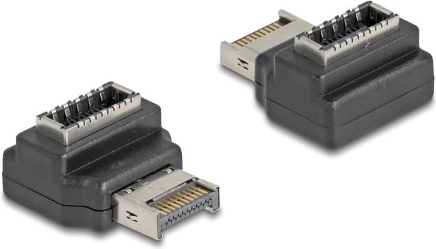 Delock Adapter USB 10 Gbps Typ-E Key A Stecker zu Buchse gewinkelt (67237)