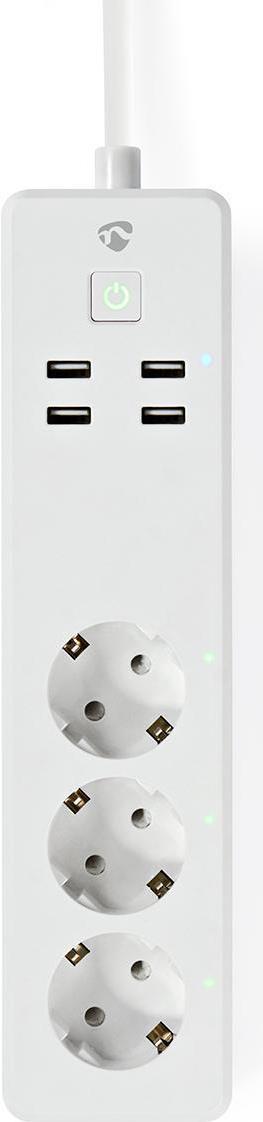 Nedis WIFIP311FWT Intelligente Steckerleiste 3 AC-Ausgänge Typ F 1,8 m 4 3680 W Weiß (WIFIP311FWT)