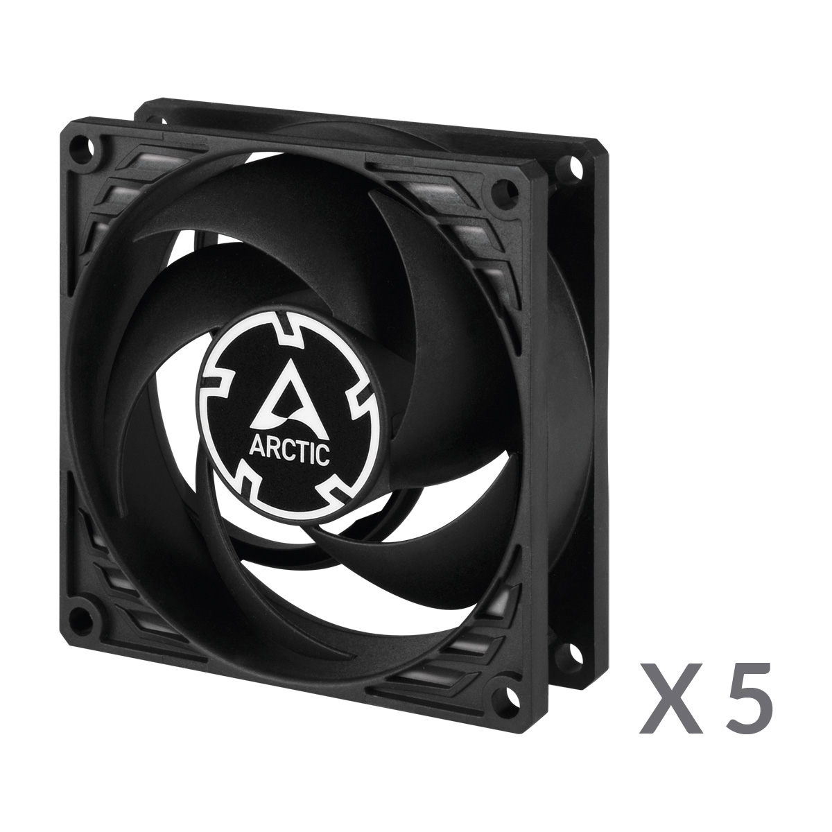 Arctic P8 PWM PST 80 mm Gehäuselüfter 5er-Pack Schwarz