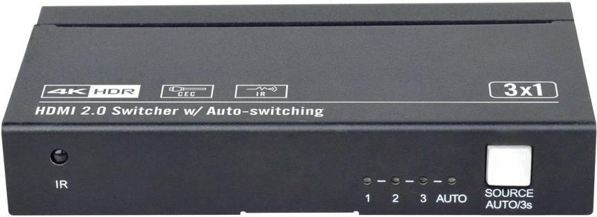 VivoLink HDMI switcher 3x1 8Ka60Hz with CEC and IR (VLSW131-8K)