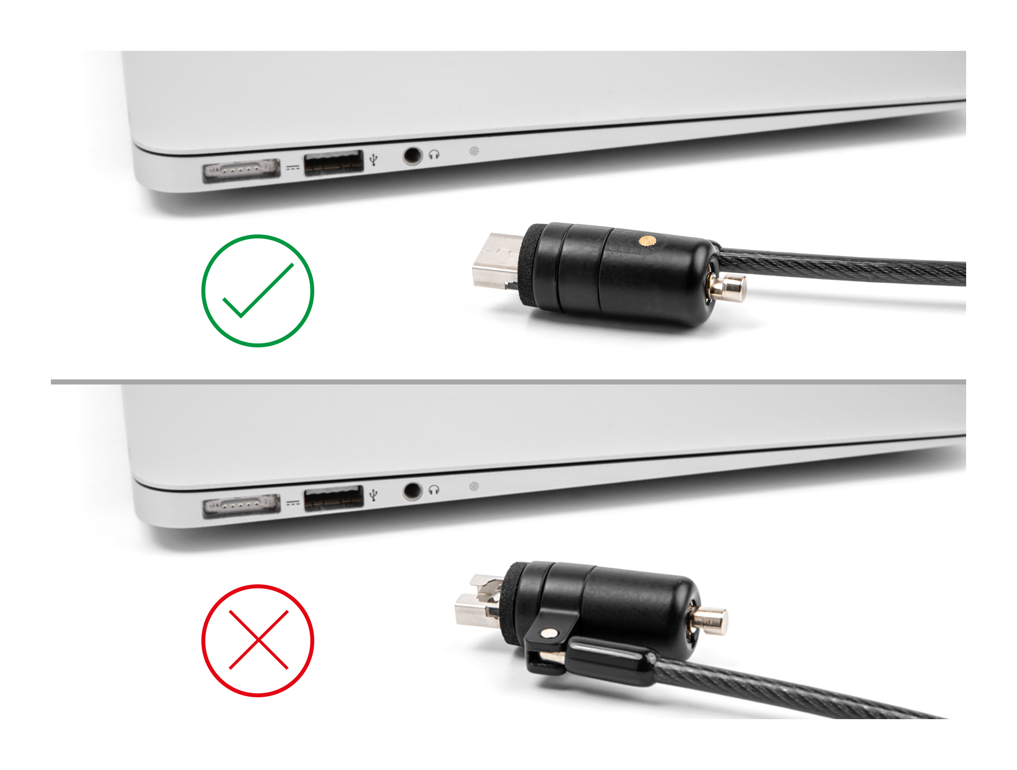 Navilock 20645 Notebook Sicherungskabel USB Typ-A mit Schlüssel 1,8 m Schwarz