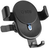 SBS Holder with wireless charging 15w function and screw clip (schwarz) (TESUPWIR15SCREW)