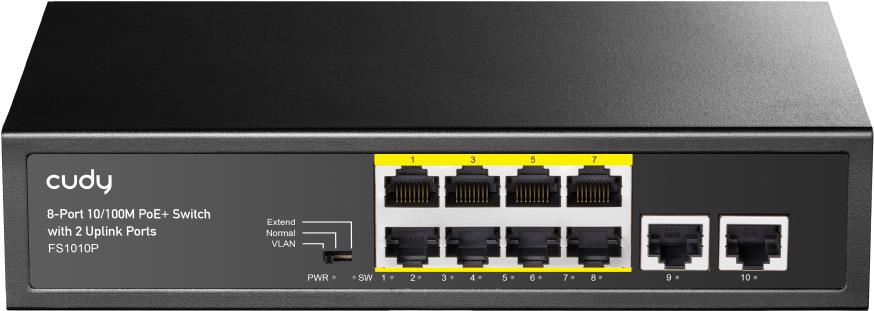 Cudy FS1010P Netzwerk-Switch Fast Ethernet (10/100) Power over Ethernet (PoE) Schwarz (FS1010P)