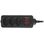 InLine® Steckdosenleiste SCHWEIZ, 3-fach, mit Schalter, 1,5m, schwarz (16431Y)