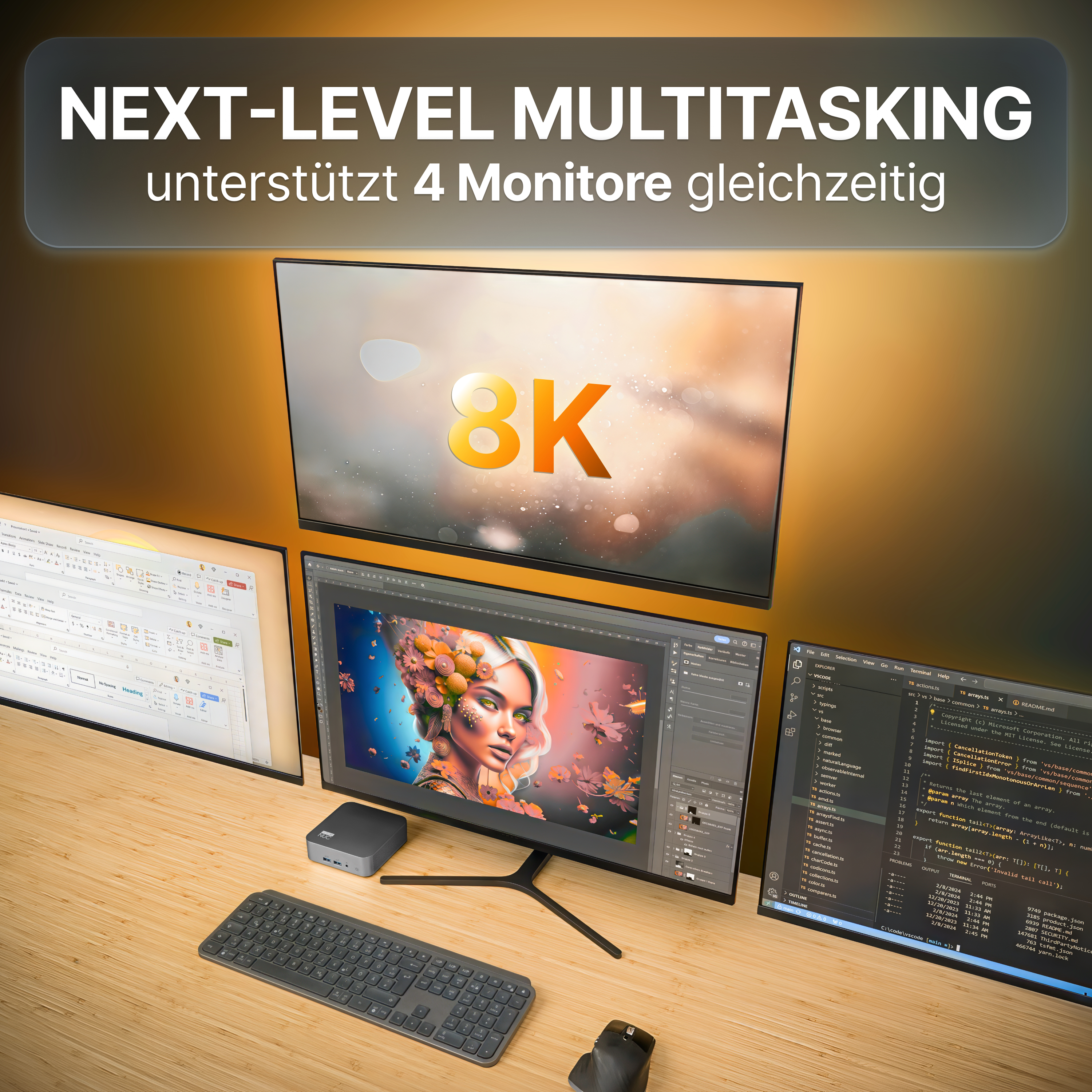 FUTURENUC Ryzen NUC NUCR78L-W11-1T/2x16W7 32 GB RAM 1 TB SSD Windows 11 Pro Grau, Metallisch