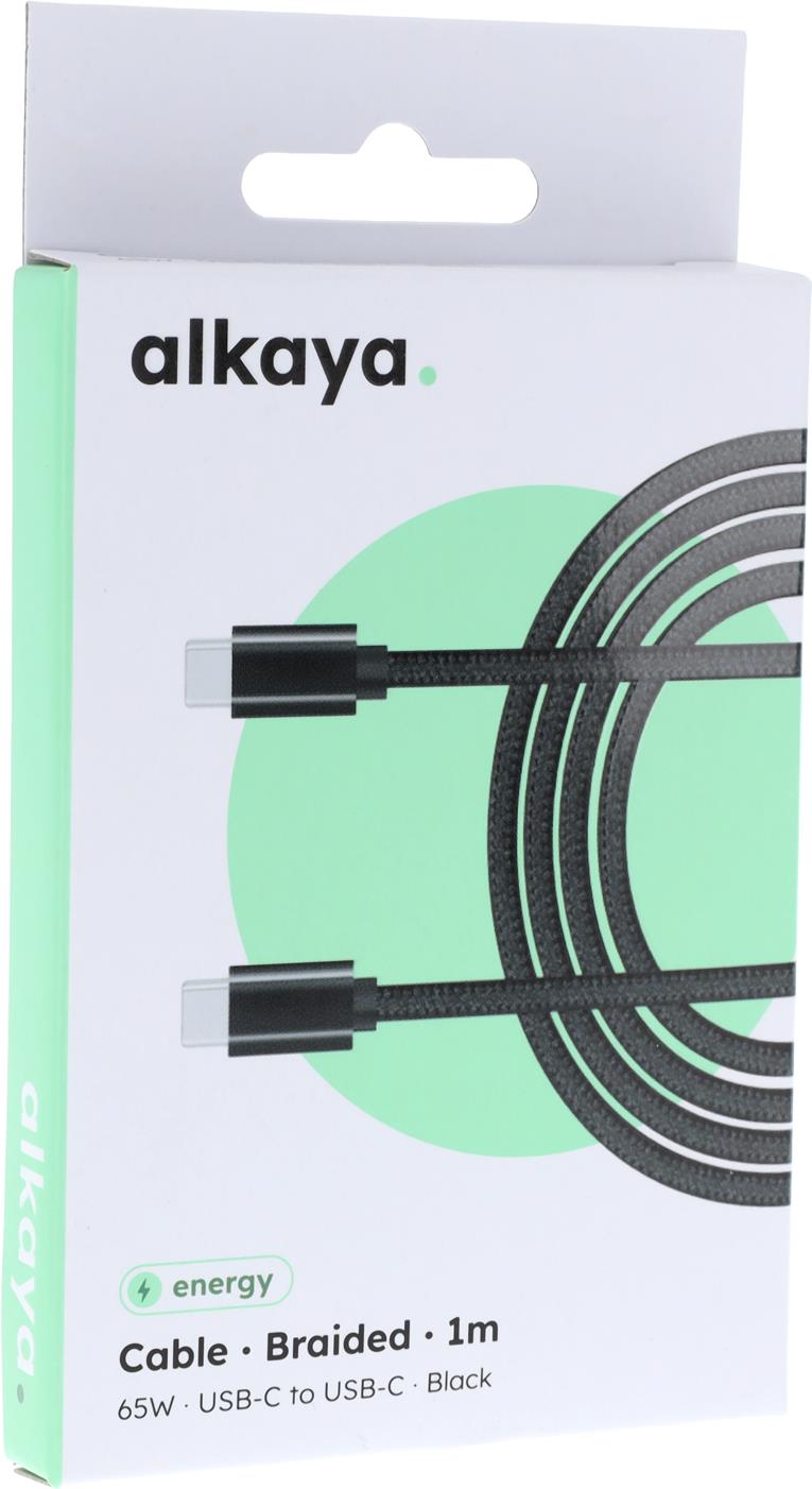 alkaya Speed Flex Datenkabel Geflochten 65W 1m schwarz (CL-60002)