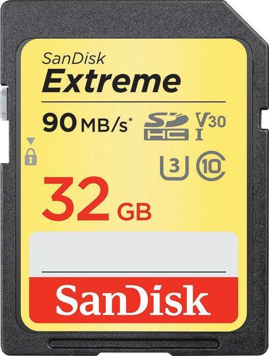 32 GB SDHC SanDisk Extreme Class 10 90MB V30 UHS-I U3 (SDSDXVE-032G-GNCIN)