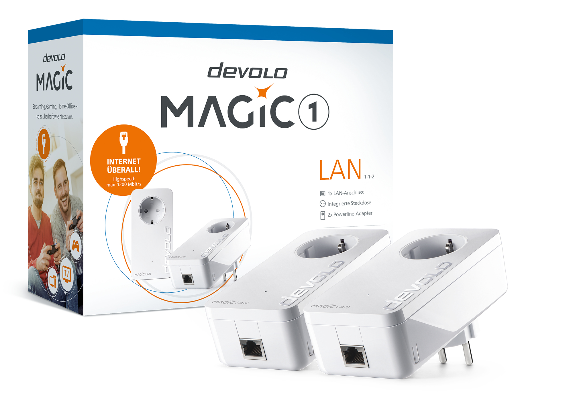 devolo Magic 1 LAN Starter Kit Powerline Bridge 1200 Mbit/s HomeGrid Weiß