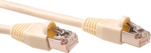 ACT Ivory 0.5 meter SF/UTP CAT5E patch cable snagless with RJ45 connectors