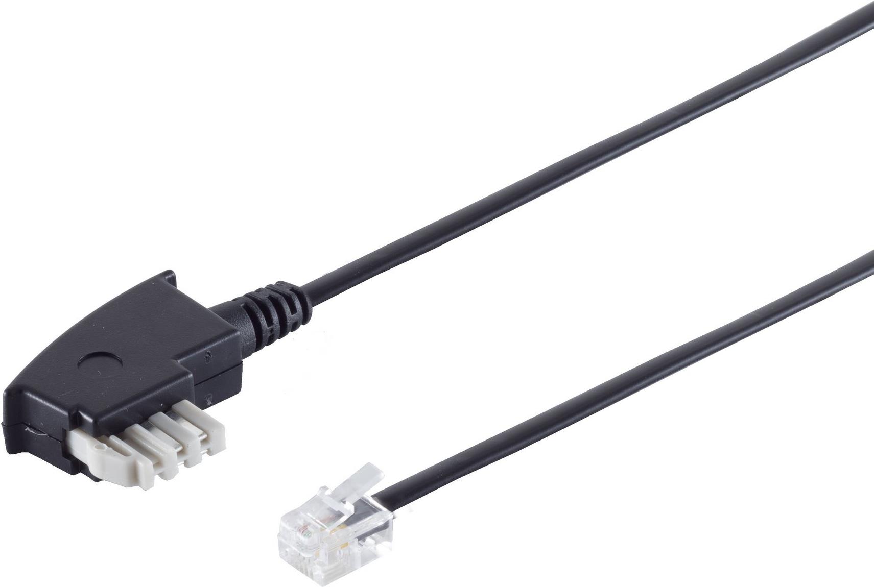 S/CONN maximum connectivity TAE Telefon-Anschlußkabel-TAE N-Stecker auf Western-Stecker 6/4, Philips und Panasonic, 3,0m (70143)