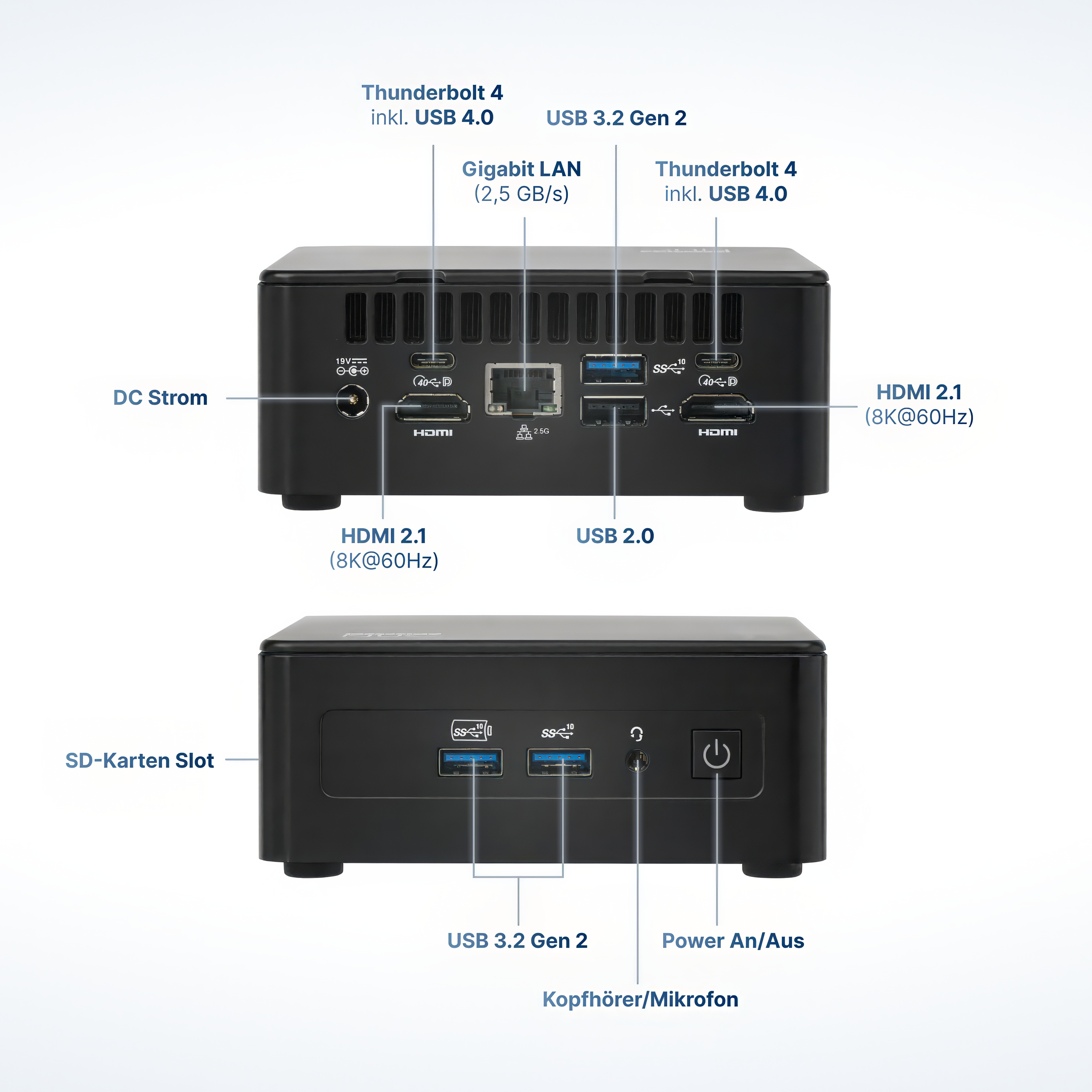 FUTURENUC FutureNUC Pro NUC 13i5HP-W11-512/2x8W6E Mini-PC Intel Core i5-13420H 16 GB RAM 512 GB SSD Windows 11 Pro Schwarz