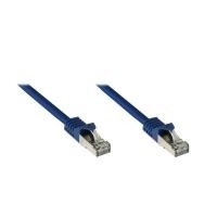 RJ45 Patchkabel mitCat.7 Rohkabel und Rastnasenschutz (RNS®), S/FTP, PiMF, halogenfrei, 600MHz, OFC, blau, 0,5m, Good Connections® (8070R-005B)