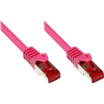 RNS® Patchkabel mit Rastnasenschutz, Cat. 6, S/FTP, PiMF, PVC, 250MHz, magenta, 1m, Good Connections (8060-010M)