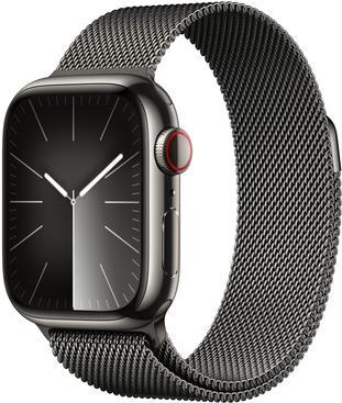 APPLE Watch Series 9 GPS + Cellular 41mm Graphite Stainless Steel Case with Graphite Milanese Loop (MRJA3QF/A)