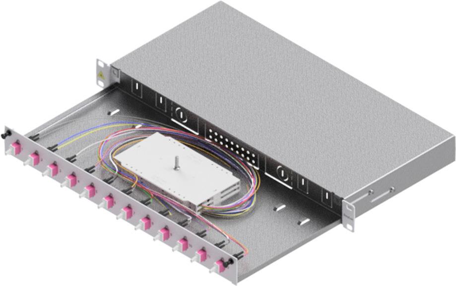 ZVK LSB1B224 LWL-Spleißgehäuse Basic 1HE 12x LC-Duplex Standard OM4 ausziehbar (LSB1B224)