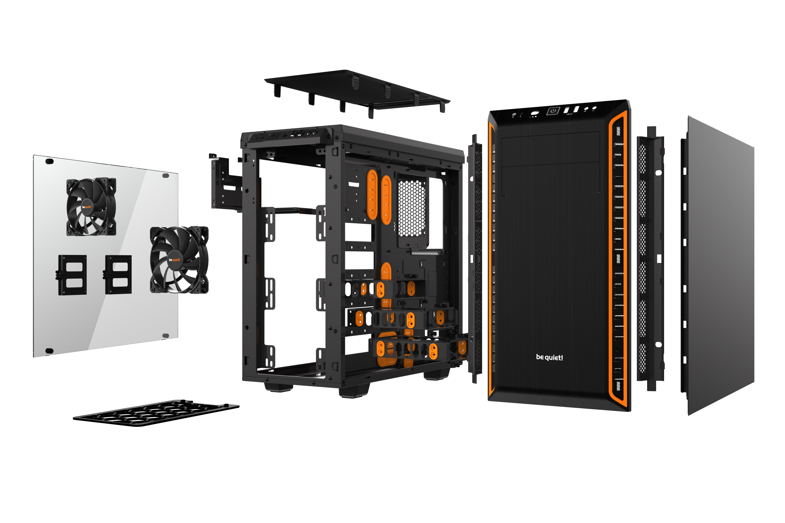 be quiet! Pure Base 600 Window Midi-Tower Schwarz, Orange