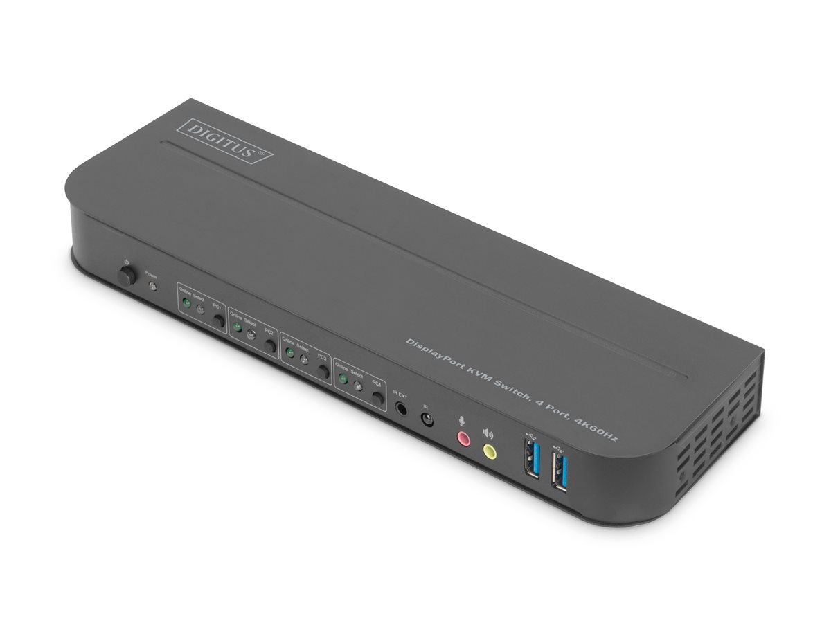 Digitus DS-12890 KVM-Switch 4-Port 4K60Hz Schwarz