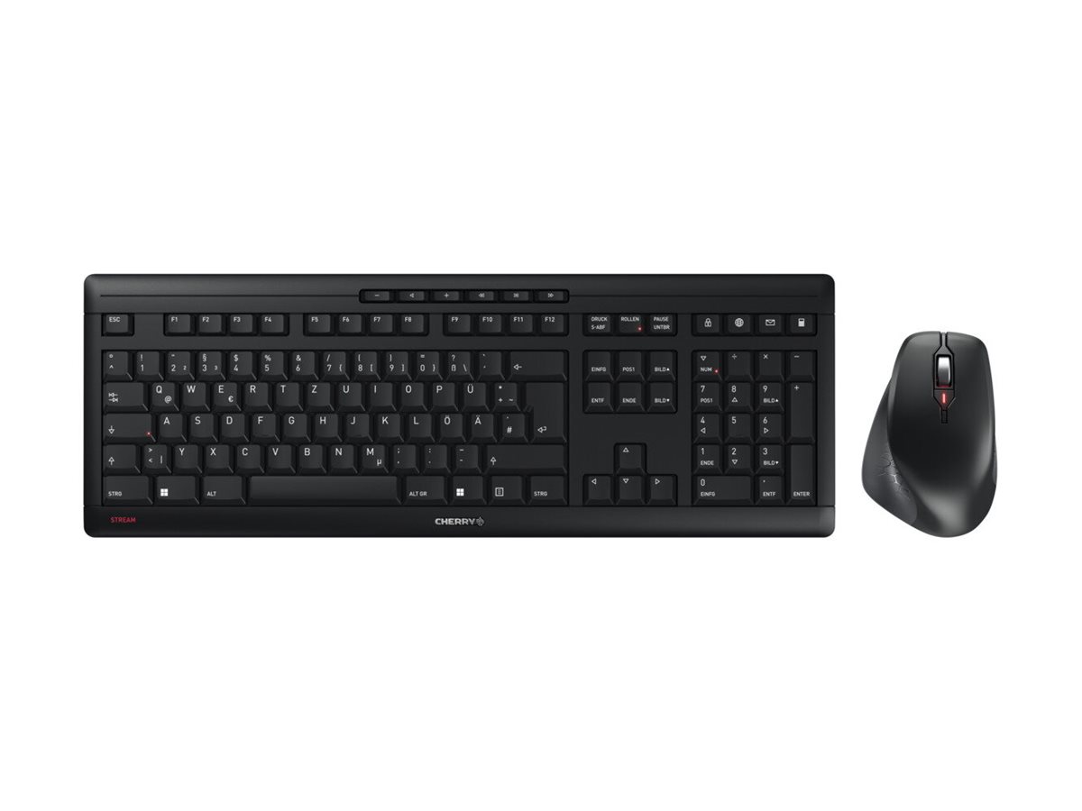 CHERRY STREAM DESKTOP COMFORT Tastatur-und-Maus-Set - Kabellos - 2,4 GHz - QWERTZ - Schwarz