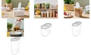smartstore Schüttdose/Trockenvorratsdose Flip, 1,1 Liter Dose transparent / Deckel weiß, Deckel lässt sich komplett - 1 Stück (27010)