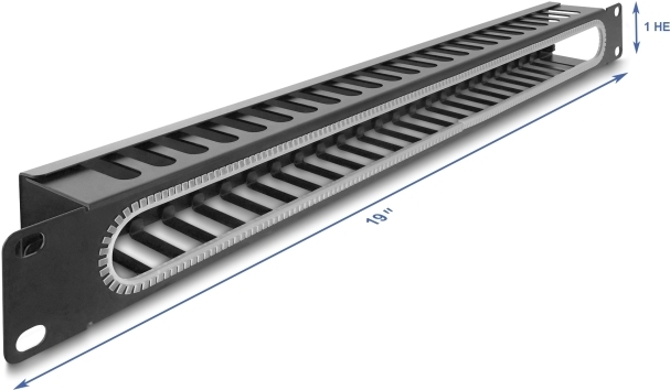 Delock 48.26cm 19Zoll 1 HE Kabelmanagement Rangierpanel mitÖffnung und Kantenschutz (67277)