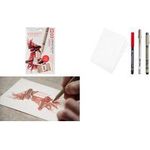 SAKURA Kreativ-Set Samurai, 3 Stifte + Papier zum Zeichnen einer beeindruckenden Samurai-Illustration, - 1 Stück (POAK3D)