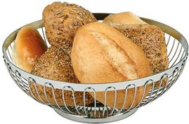 APS Brot- und Obstkorb, rund, Durchmesser: 255 mm aus hochglanzpoliertem Edelstahl 18/8, - 1 Stück (30230)